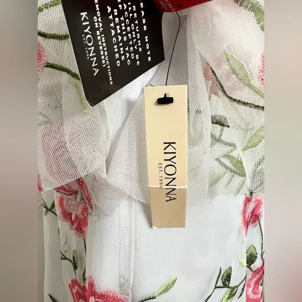 Kiyonna Floral V-Neck Wedding Dress - Picture 8 of 16